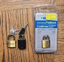 Mastercraft Lock Padlock Brass .75 Inch Luggage Lock NIP  & 2 Others