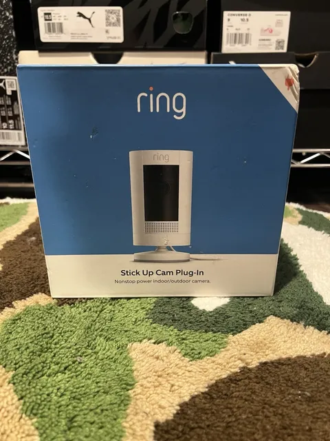 Ring Stick Up Cam Plug-In Indoor/Outdoor 1080p Wired Security Camera White NEW🤍