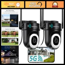 2-Pack 2K Wired Outdoor Security Camera, 3MP, AI Motion Detection, 24/7 Recordin