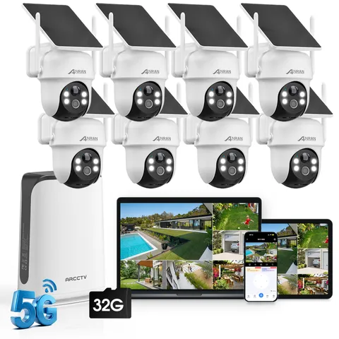 ARCCTV Solar Security Camera System Outdoor Wireless 360° PTZ Color Night Vision