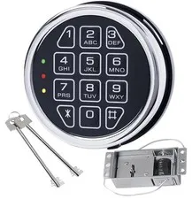 Electronic Safe Lock Replacement Keypad with Solenoid Lock & 2 Override Keys