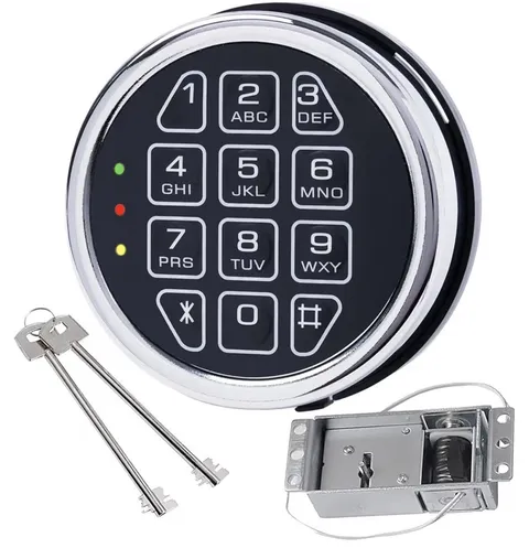 Electronic Safe Lock Replacement Keypad with Solenoid Lock & 2 Override Keys
