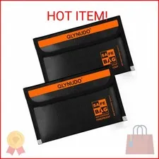 Fireproof Money Bag for Cash (2 Pack, 8x5"), Waterproof Document Pouch for Trave