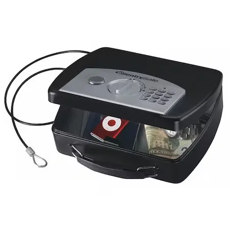 Sentry Safe P008e Compact Safe, 0.08 Cu Ft, 3 Lb, Electronic With Delay Mode,
