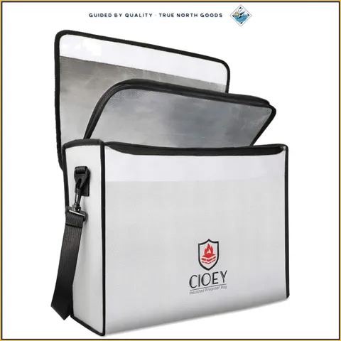 XL Fireproof Safety Bag with Thermal Insulation for Secure Document Storage