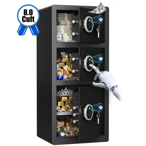 8.0 Cuft Large Security Safe Box, Home Safe with Drop Slot & Adjustable Shelf