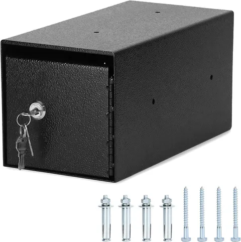 Heavy-Duty Key Lock Depository Drop Safe Lock Box W/ Anti-Theft Slot Cash,Key