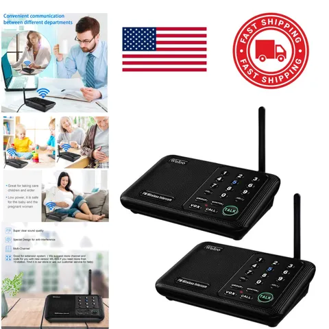 Wireless Intercom System for Home 1 Mile Range 10 Channel Communication Set