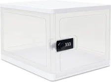 Clear Lockable Storage Box, Code,14.9L(Clear) | Lock Box for Snacks with Code, M