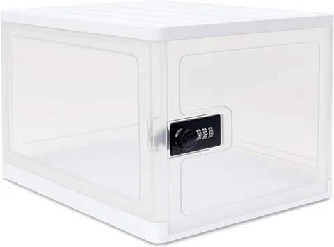 Clear Lockable Storage Box, Code,14.9L(Clear) | Lock Box for Snacks with Code, M