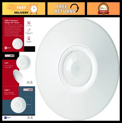 Ceiling Motion Sensor - PIR Occupancy Detector, 360° Indoor Motion Detection, Li