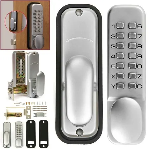 Waterproof Mechanical Digital Door Gate Lock Button Keypad Keyless Code Set ✾✾