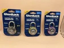 WordLock 3-Letter Text Word Combination Lock Purple only