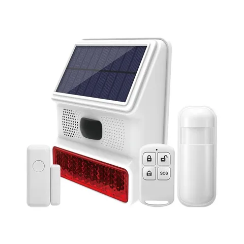 Solar Strobe Alarm Light Set Sound Flash Outdoor Alarm Siren for 433MHz4865