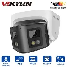 VIKYLIN 4MP HD POE IP Camera Dual Lens 180° View Panoramic Outdoor Night Vision