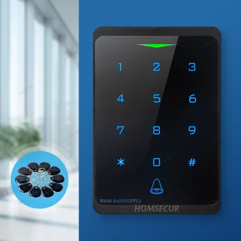 HOMSECUR Waterproof Access Control Unit With 10pcs Keyfob Support App WiFi RFID