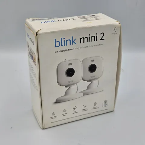 Blink Mini 2 Security Camera, HD Night View, Spotlight, 2-Way Audio, 2-Pack