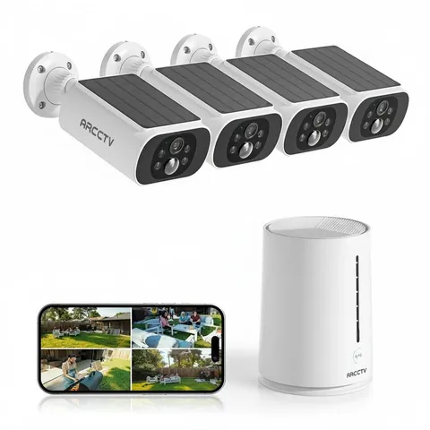 Solar Security Cameras Wireless Outdoor, 4 Cam-Kit, 4MP 2.5K HD