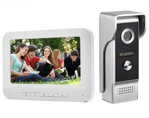 Video Intercom System, 7 Inche Monitor Wired Video Door Doorbell Kit, Outdoor...