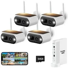 4MP Solar Wireless Security Camera System Outdoor 10CH NVR CCTV 5G/2.4G WiFi Pro