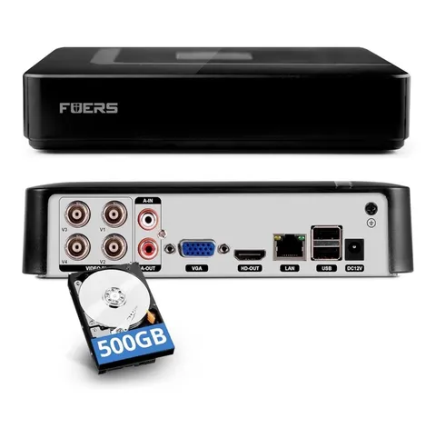 FOERS N6708HE5-POE 8CH H.265 NVR PoE IP Security System 500GB HDMI VGA