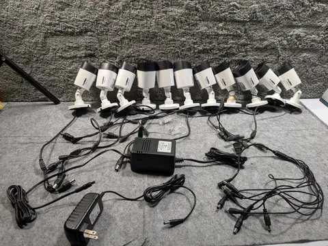 Lot 11 Lorex 1080p HD Wired Bullet Security Cameras w/Power Adapters Untested