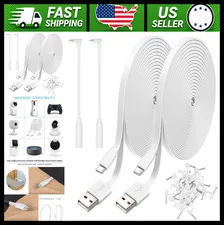 2 Pack 25ft Power Extension Cable for Wyze Blink Eufy Nest Cam USB-C White