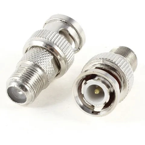 2pcs BNC Male to F-Type Female Jack Coax CCTV Cable Connector Coupler