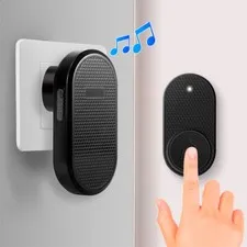 Waterproof Wireless Doorbell Chime & Plugin Receiver Kit 500Ft Range Home Black