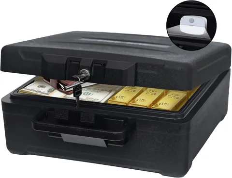 Fireproof Document Box with Key Lock Portable Home Safe
