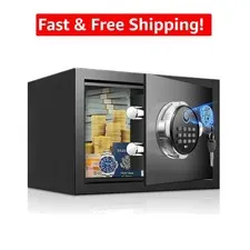 Smart Mini Safe for Home - Anti-Theft Biometric Security Box, 1 Cubic Feet