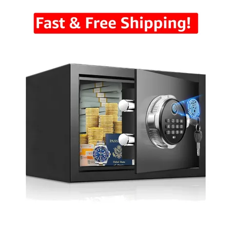 Smart Mini Safe for Home - Anti-Theft Biometric Security Box, 1 Cubic Feet