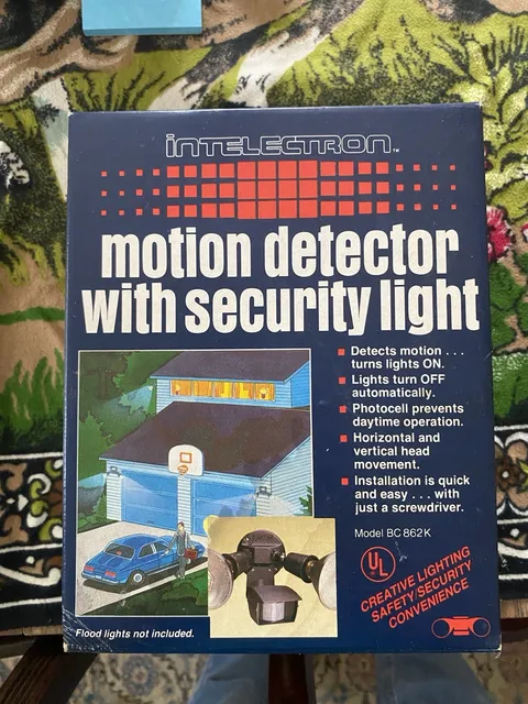 Intelectron Motion Detector with Security Light BC 862K New