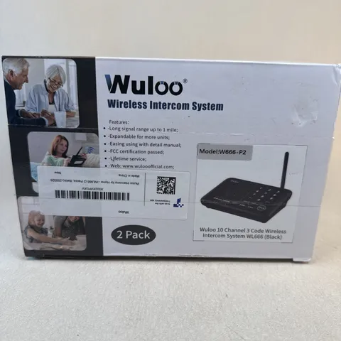 Wuloo WL666-P2 Wireless Intercoms System - Black 2-pack