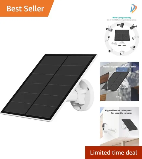 360° Adjustable 5W Solar Panel for Outdoor Battery-Powered Cameras, Easy Install