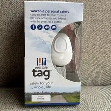 Wearsafe Tag Security Alert Alarm Button White Water Resistant New Bluetooth