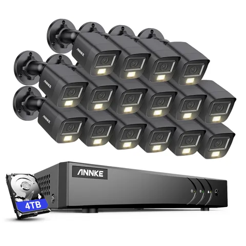 ANNKE 16CH 3K Lite DVR HD 5MP Color Night Security Camera System Human Detection