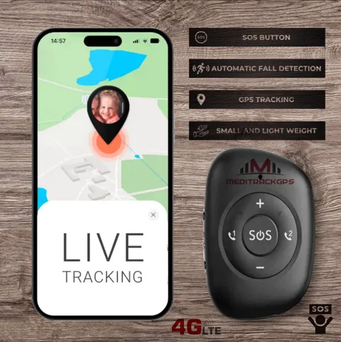 MEDICAL ALERT PENDANT | 000 SOS Alert + Fall Detection + GPS Tracking | 4G LTE