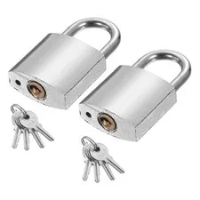 2Pcs 25 x 42mm Heavy Duty Lock Alloy Steel High Security Padlock with 8 Keys