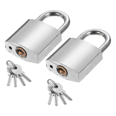 2Pcs 25 x 42mm Heavy Duty Lock Alloy Steel High Security Padlock with 8 Keys