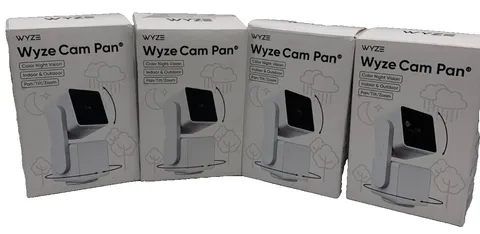 4 Wyze Cam Pan v3 1080p Smart Security Camera Indoor/Outdoor WiFi White