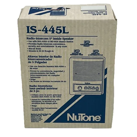 Nutone IS-445L 5" Inside Radio Intercom Speaker New Old Stock 9919