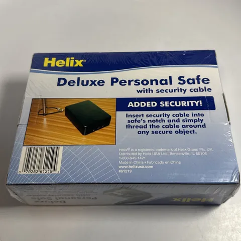 New Helix Deluxe Combination Lock Portable Safe Black Security Cable 8”x6”x2.5”