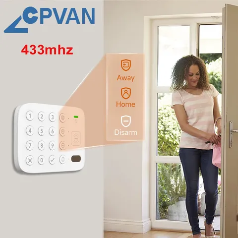 CPVAN Wireless Keyboard For Home Security Alarm System 433Mhz Tuya Smart System 