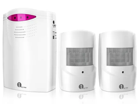 Driveway Alarm Wireless Outside, 1 BY ONE 4.9 x 4.2 x 5.7 inches, White