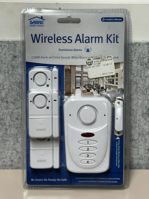 SABRE Wireless Alarm Kit House Home Security Doors Windows Alert Doorstand
