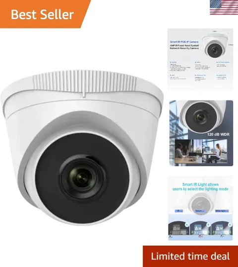 95° Wide Angle 4MP POE  Camera with Smart Features for Effortless Security