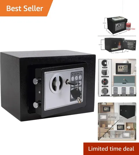Electronic Digital Safe Box - 9.1" W Portable Anti-Theft Security Solution