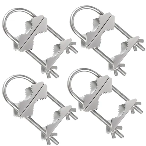Dual Antenna Mast Clamp, Galvanized Iron U-Bolt Mounting Bracket for Antennas...