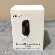 Arlo Essential Indoor Camera 2nd Gen 1080p Wi-Fi Wired Night Vision White